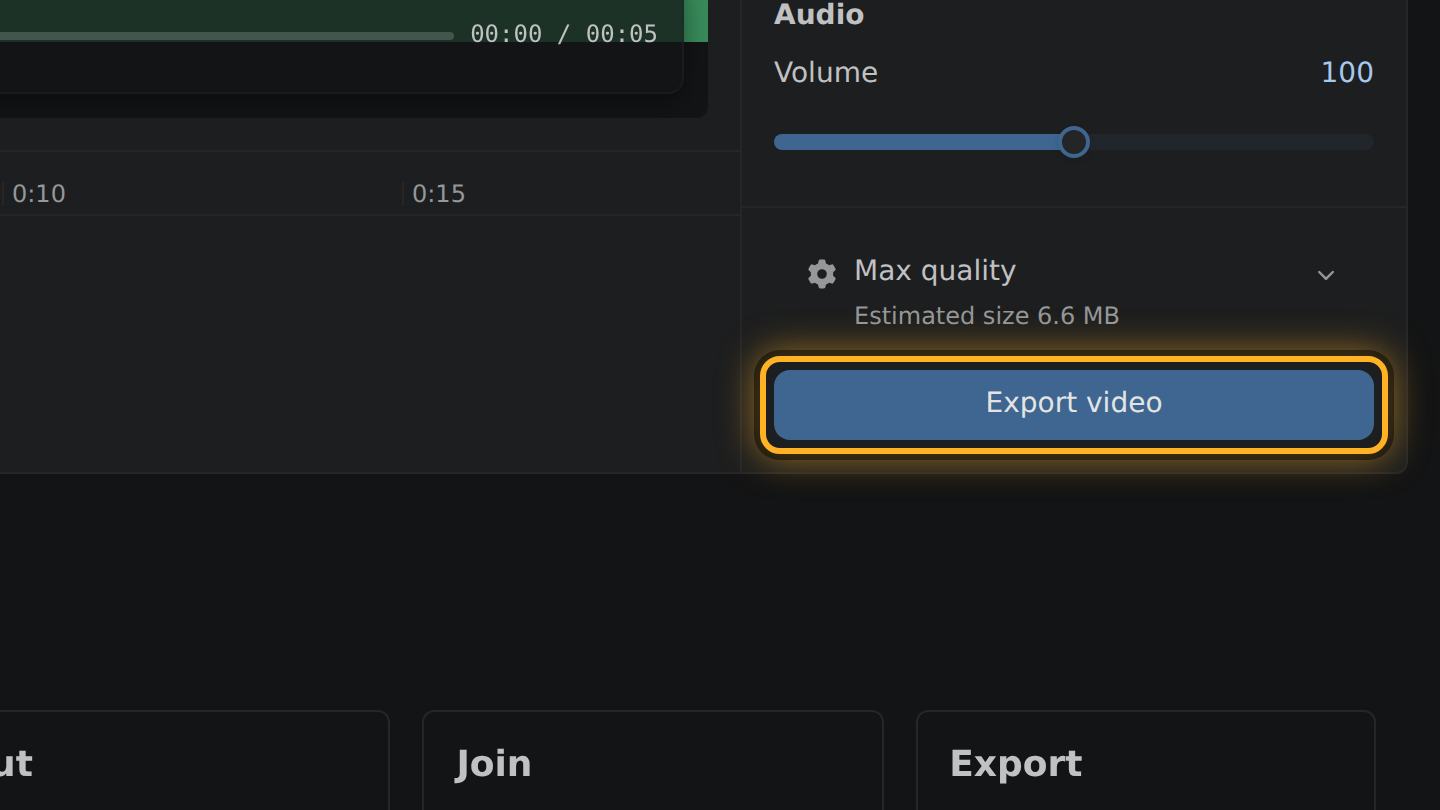 The Export video button.